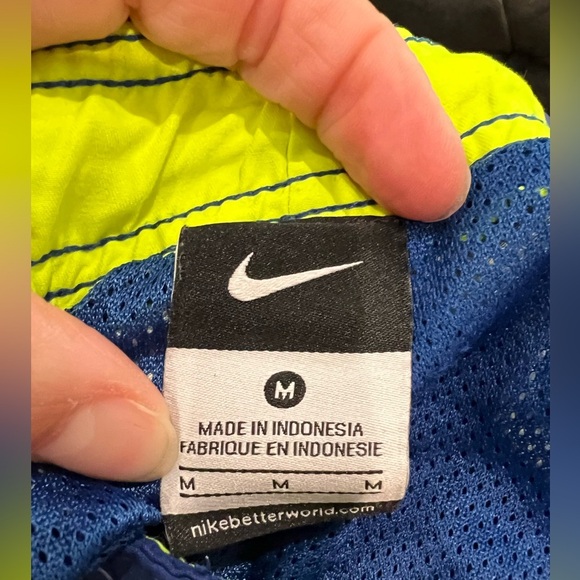 Nike Blue and Neon Yellow Swim Suit Shorts - Picture 5 of 7